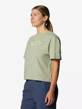Футболка женская Columbia Rolling Bend Graphic Relaxed Crop Ss, Зеленый