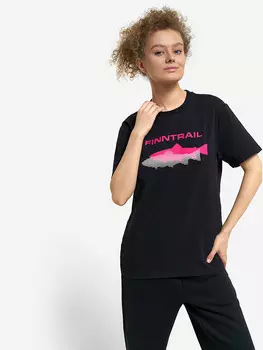 Футболка женская FINNTRAIL Shadow fish, Черный