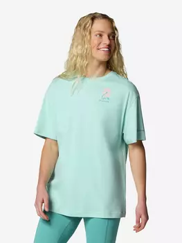 Футболка женская оверсайз Columbia Rolling Bend Graphic Oversized Tee, Голубой