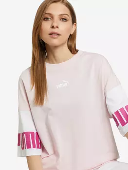 Футболка женская PUMA Power Colorblock, Розовый, размер 42-44