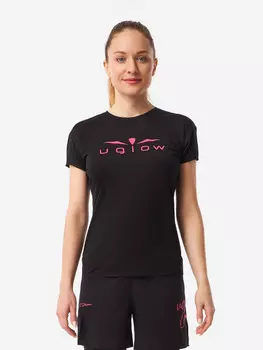 Футболка женская UGLOW, черный розовый, Черный