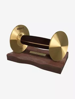 Гантель PROIRON из латуни и черного дерева 1 кг с подставкой, Черный