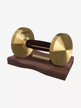 Гантель PROIRON из латуни и черного дерева 3 кг с подставкой, Черный