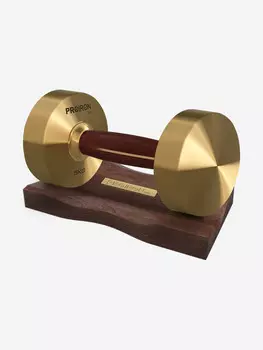 Гантель PROIRON из латуни и орехового дерева 5 кг с подставкой, Коричневый