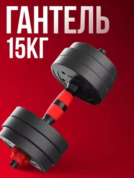Гантель разборная Гантели-в-Деле 15 кг 1 шт, Черный