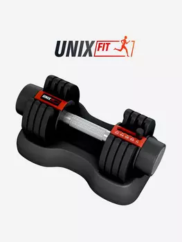 Гантель регулируемая UNIXFIT 11 кг, черный, Черный