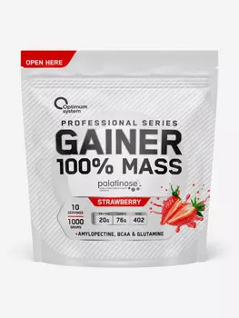 Гейнер Optimum System "Клубника", 1000 г, Белый