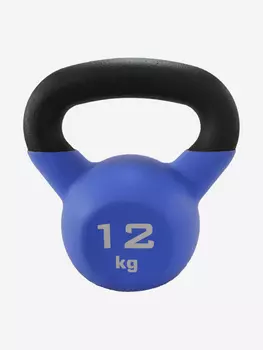 Гиря чугунная обрезиненная Sportlim 12 кг Черно-синяя, Синий