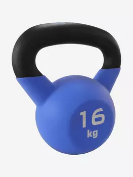 Гиря чугунная обрезиненная Sportlim 16 кг Черно-синяя, Синий