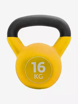 Гиря чугунная обрезиненная Sportlim 16 кг Желтая, Желтый