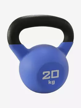 Гиря чугунная обрезиненная Sportlim 20 кг Черно-синяя, Синий