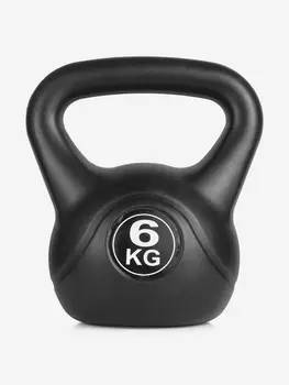 Гиря пластиковая Sportlim 6 кг Черная, Черный