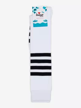Гольфы с полосками St.Friday Socks, Необычные, Белые, Белый