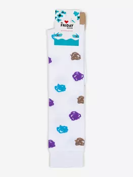 Гольфы с рисунками St.Friday Socks, Каракули, Белые, Белый