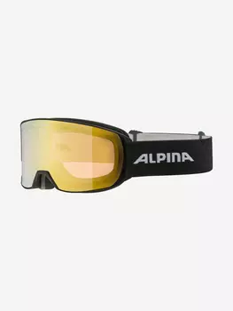 Горнолыжные очки Alpina Nakiska Qv black matt/Qv gold S2, Желтый