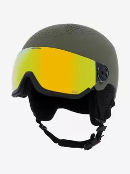 Горнолыжный шлем с визором Alpina Arber Visor Q-Lite Olive Matt, Зеленый