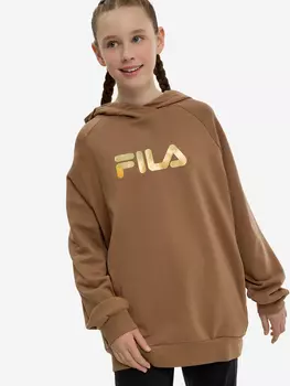Худи для девочек оверсайз FILA, Коричневый
