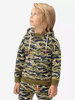 Худи для мальчика с карманом в стиле милитари Button Blue, Бежевый