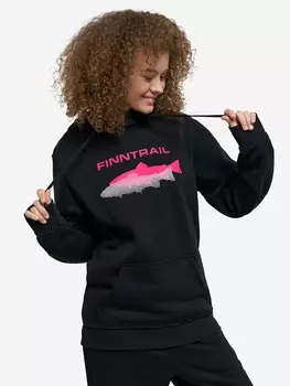 Худи женское Finntrail Shadow fish, Черный