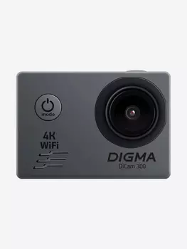 Экшн-камера DIGMA DiCam 300 4K, WiFi, серый, dc300, Серый