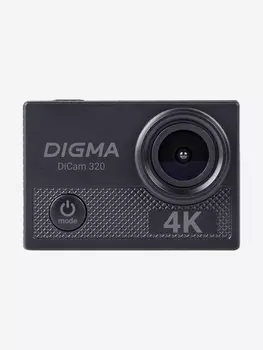 Экшн-камера Digma DiCam 320 4K, WiFi, черный, dc320, Черный