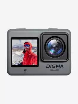 Экшн-камера Digma DiCam 870 4K, WiFi, серый, dc870, Серый