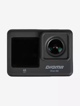 Экшн-камера Digma DiCam 880 (внешний микрофон/пульт ДУ), 4K, WiFi, черный, dc880, Черный
