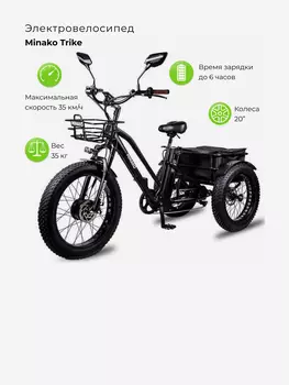 Электровелосипед Minako Trike, Черный