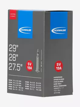 Камера Schwalbe SV19A Extra Light 28'' велониппель, Черный