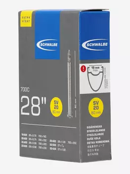 Камера Schwalbe SV20 Extra Light 28'' велониппель, Черный