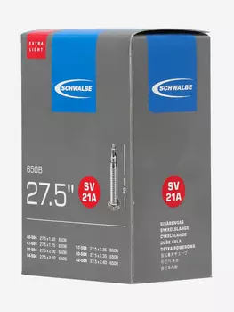 Камера Schwalbe SV21A Extra Light 27.5" велониппель, Черный