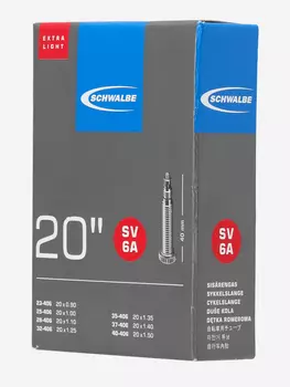 Камера Schwalbe SV6A Extra Light 20'' велониппель, Черный