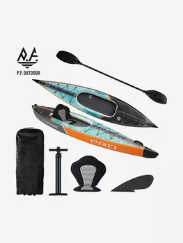 Каяк одноместный с веслом P.F. Outdoor Solo UV 390х80х40см, Серый