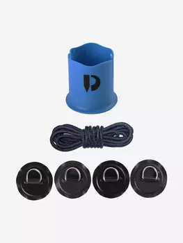 Карго система для SUP доски (4 рыма + эластичный шнур 3 м) с флягодержателем, Синий