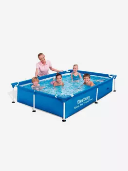 Каркасный прямоугольный бассейн Bestway 56401 (221х150х43см), Голубой
