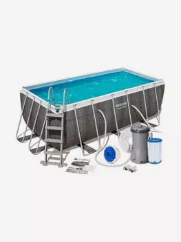 Каркасный прямоугольный бассейн Bestway 56721 (404x201x100см), Серый