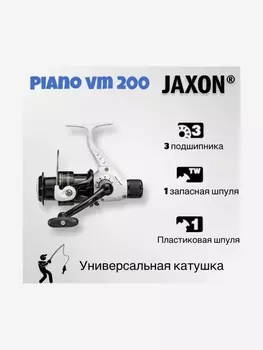 Катушка для рыбалки Jaxon Piano VM 2000 , 3 подшипника 5.5:1 , задний фрикцион, Черный