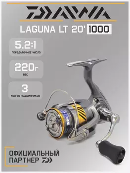 Катушка для спиннинга безынерционная Daiwa 20 Laguna LT 1000, Серый