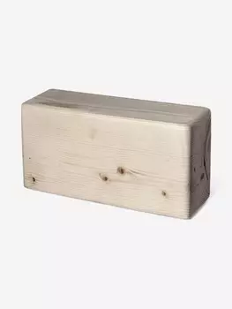 Кирпич для йоги деревянный RamaYoga, 23 х 11 х 8 см йога блок, спортивный кубик для гимнастики, кирпичик для растяжки, куб для фитнеса, Бежевый