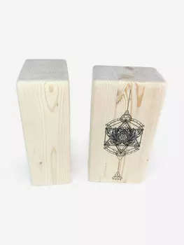 Кирпич для йоги RamaYoga Анахатха, бежевый йога блок из дерева, Бежевый