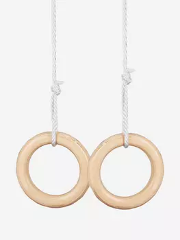 Кольца гимнастические WestSport деревянные, Бежевый