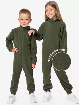 Комбинезон детский флисовый Happyfox, Зеленый