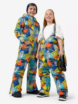 Комбинезон горнолыжный для детей Sherysheff В23197 Шины оранжевый/желтый, Мультицвет