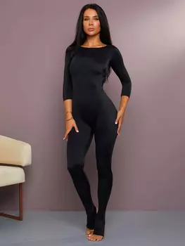 Комбинезон Skin of Angel рукав 3/4, Черный