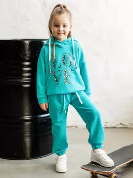 Комплект худи и брюки batik Анжелика аквамарин, Голубой