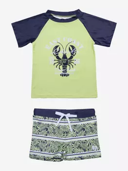 Комплект купальный "Котофей" для мальчика, Зеленый