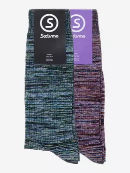 Комплект носков Soclumo 2 пары, Бирюза, Космос, Синий