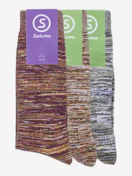 Комплект носков Soclumo 3 пары, Закат, Рассвет, Лазурит, Красный