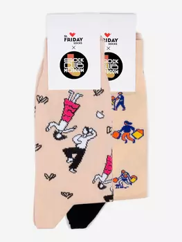 Комплект носков St.Friday Socks x Sock Club Moscow, Отдыхающие, Две пары носков, Бежевый
