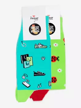 Комплект носков St.Friday Socks x Sock Club Moscow, Покупки, Коровки, Две пары носков, Синий